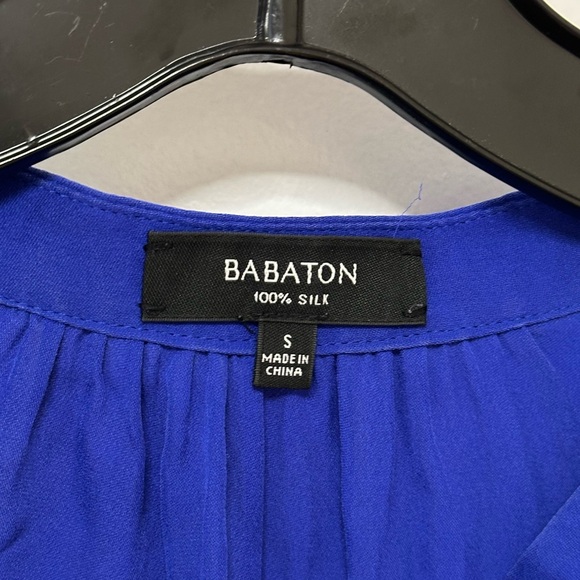 100% Silk Button Front Tie Sleeveless Mini Dress in Royal Blue | Aritzia Babaton - Picture 7 of 7